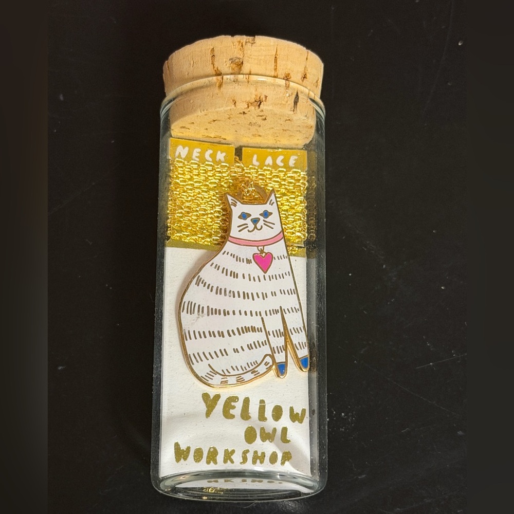 Yellow Owl Workshop Gold Kitty Cat Pendant & Necklace